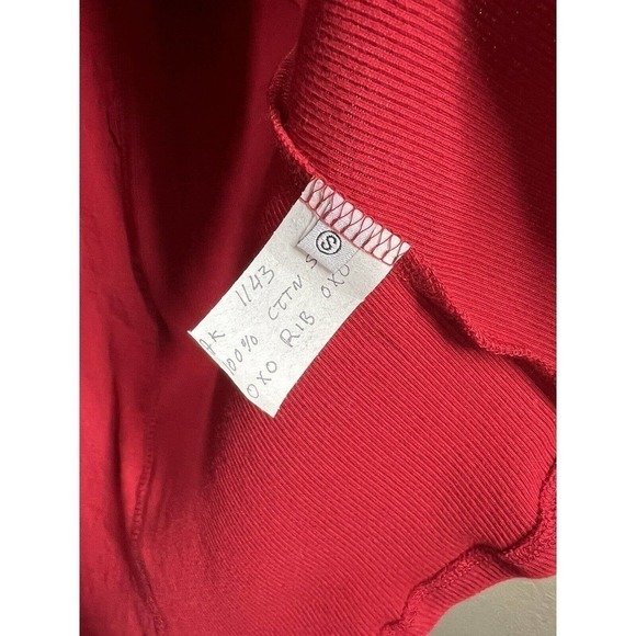 Anthropologie T.la Small S Red Long Sleeve Slub Top Ribbed Sides - Picture 4 of 5